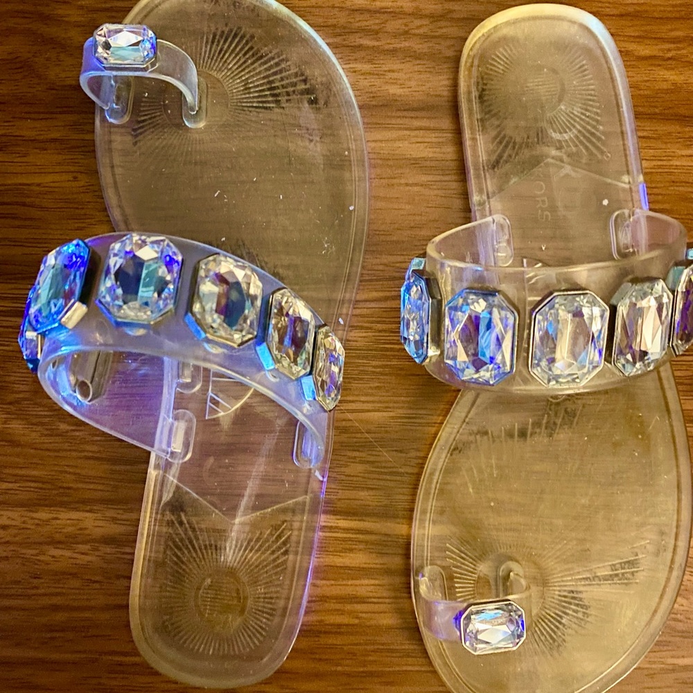 Michael Kors Rhinestone Sandals Size 6 1/2 clear